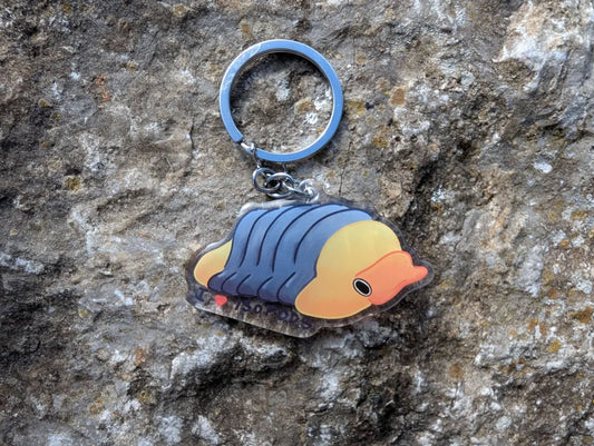 Rubber ducky isopod keychain