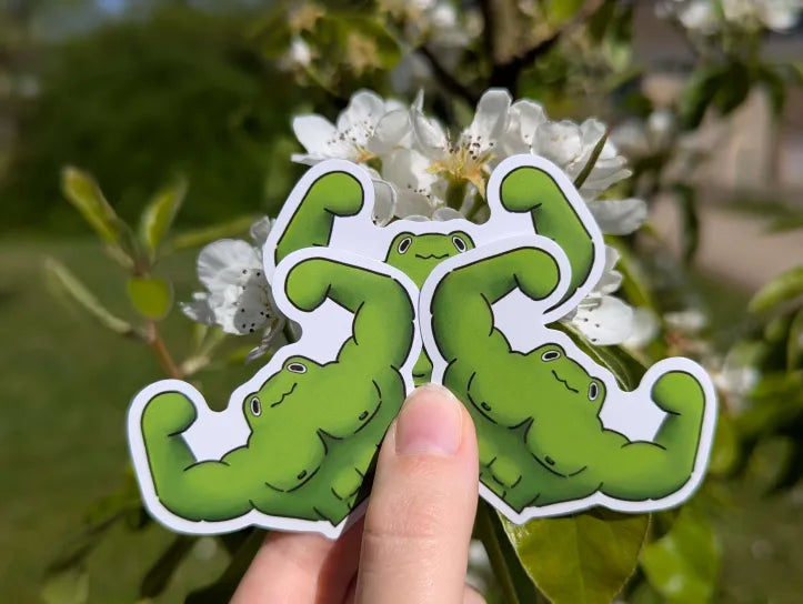 Buff frog sticker
