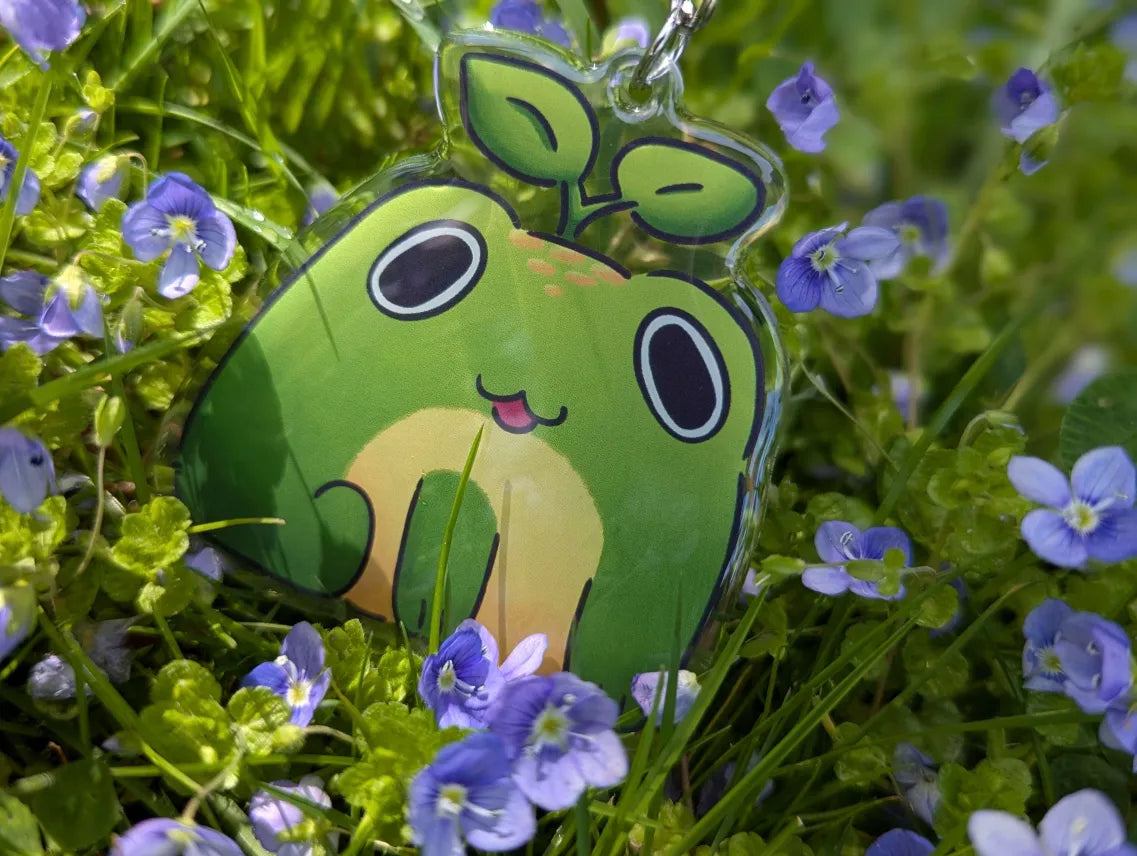 Apple frog keychains