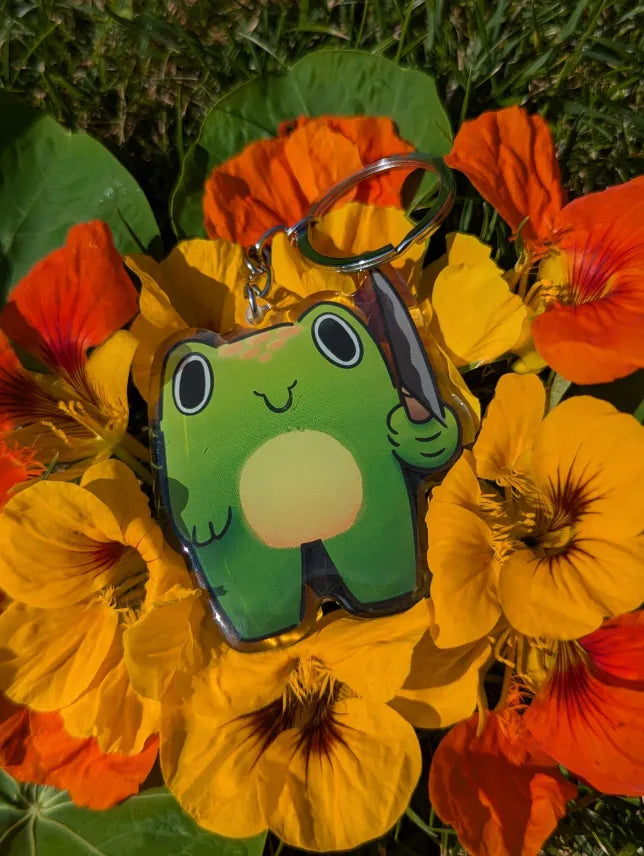 Knife frog keychain