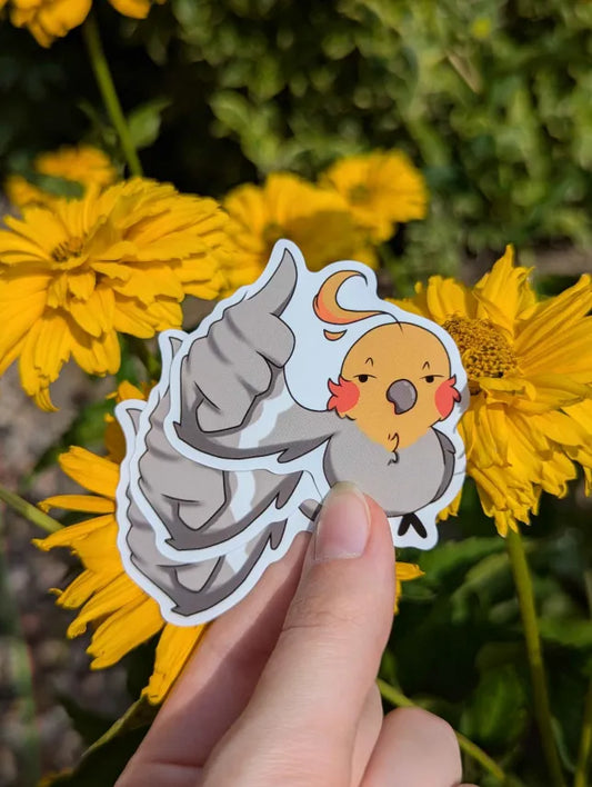 Thumbs up bird sticker