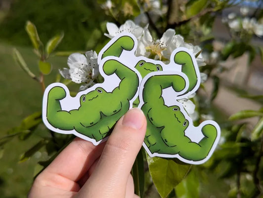 Buff frog sticker