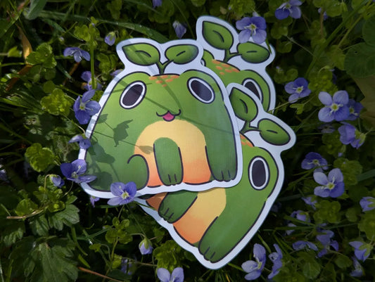 Apple frog sticker
