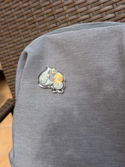 Thumbs up bird pin