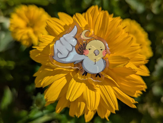 Thumbs up bird pin