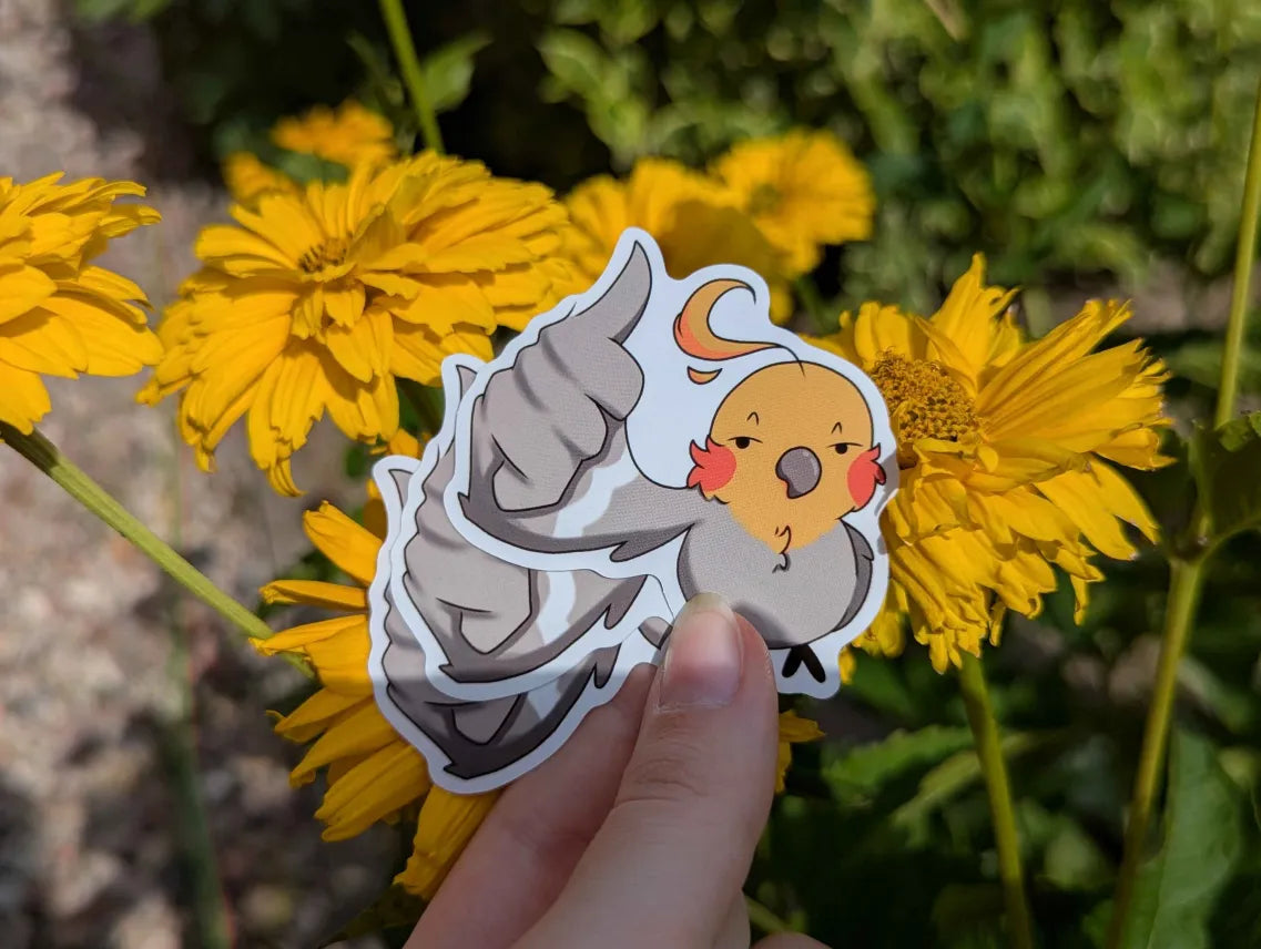 Thumbs up bird sticker